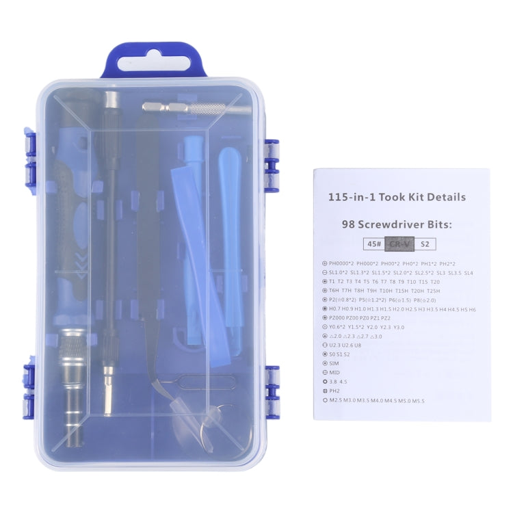 115 in 1 Screwdriver Repair Tool Kit, Plastic Handle