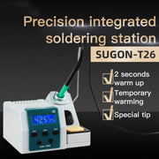 SUGON T26 Stazione di saldatura senza piombo 2S Riscaldamento rapido con kit punta per saldatore C210-020, spina americana, T26 Kit with C210-020 Tip, US Plug