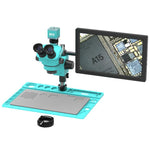 Microscopio trinoculare elettronico RF4 RF7050TVD2-4KC1-M156 7-50X con monitor 4K da 15,6 pollici e telecamera 4K., RF7050TVD2-4KC1-M156