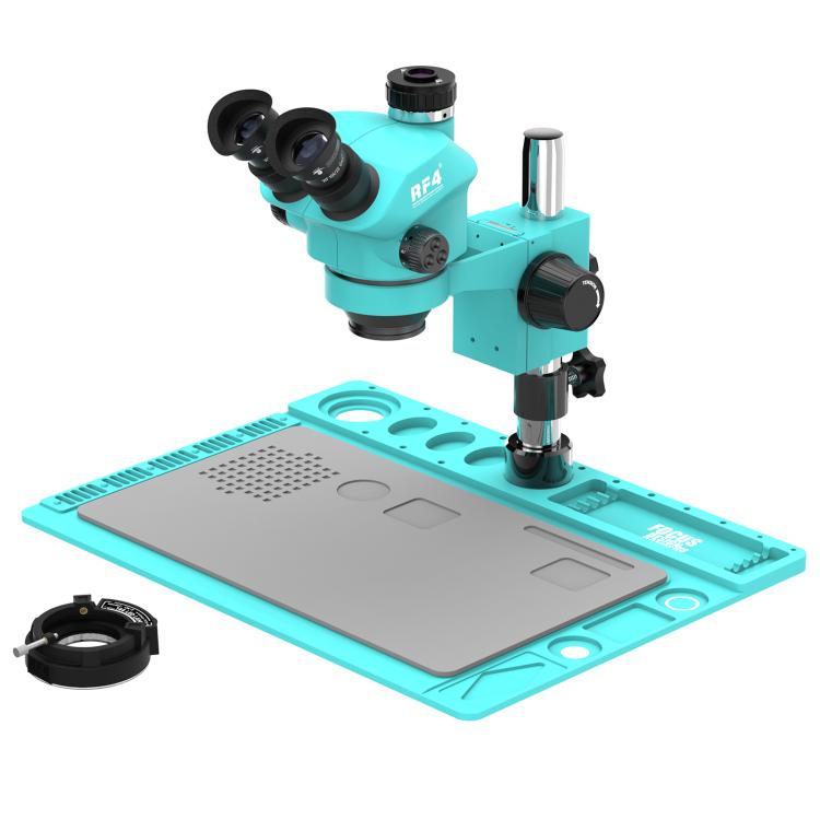 Microscopio stereoscopico trinoculare RF4 RF7050TVD2 con zoom sincrono 7-50X e base grande in lega di alluminio., RF7050TVD2