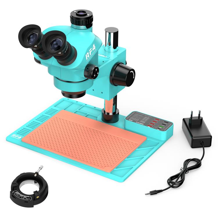 Microscopio stereoscopico trinoculare RF4 RF-7050TVA9 con zoom sincrono 7X-50X e stazione di ricarica USB., RF-7050TVA9(EU Plug), RF-7050TVA9(US Plug)