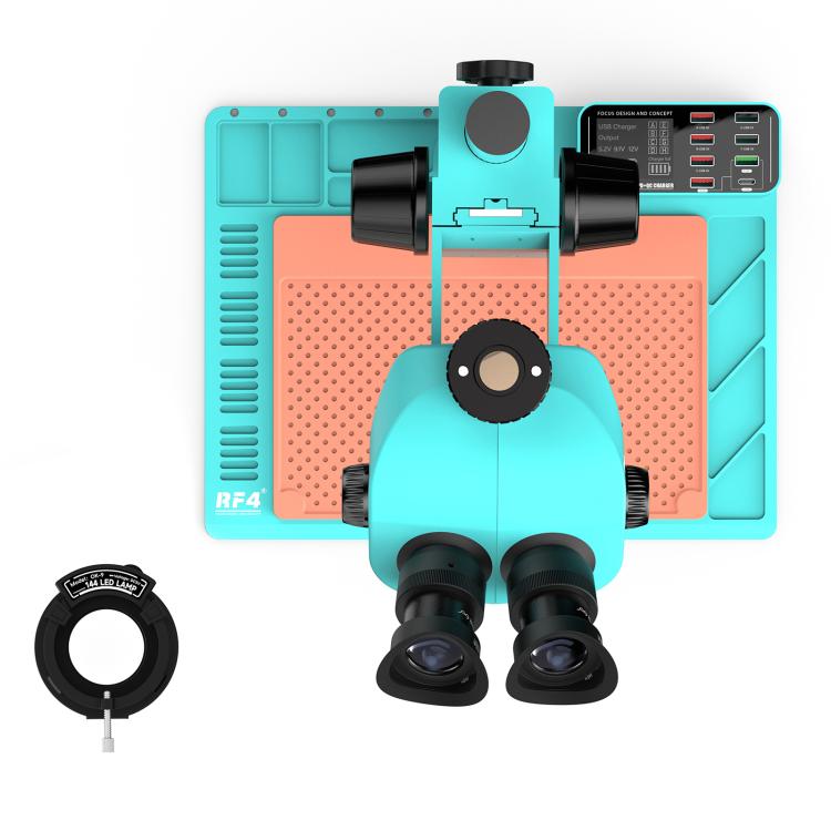 Microscopio stereoscopico trinoculare RF4 RF-7050TVA9 con zoom sincrono 7X-50X e stazione di ricarica USB., RF-7050TVA9(EU Plug), RF-7050TVA9(US Plug)