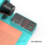 Microscopio stereoscopico trinoculare RF4 RF-7050TVA9 con zoom sincrono 7X-50X e stazione di ricarica USB., RF-7050TVA9(EU Plug), RF-7050TVA9(US Plug)