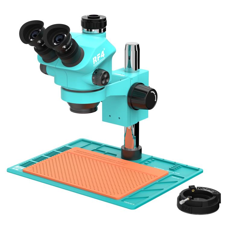 Microscopio stereoscopico trinoculare RF4 RF-7050-PO4 7.0X-50X con base in lega di alluminio PO4., RF-7050-PO4