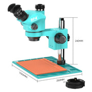 Microscopio stereoscopico trinoculare RF4 RF-7050-PO4 7.0X-50X con base in lega di alluminio PO4., RF-7050-PO4