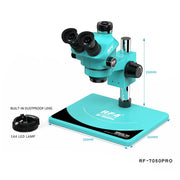 Microscopio stereoscopico trinoculare RF4 RF7050Pro con zoom sincrono 7-50X e base in lega di alluminio., RF7050Pro