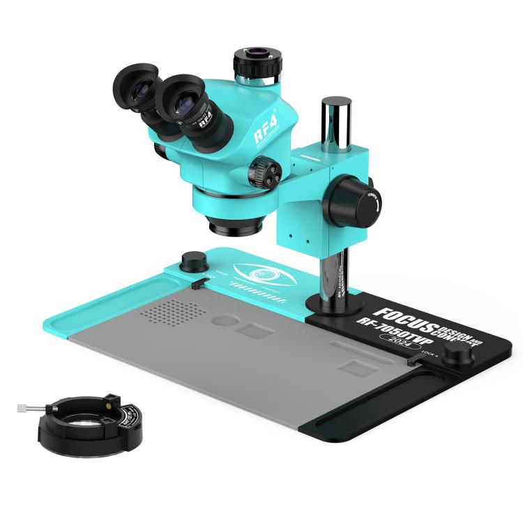 Microscopio stereoscopico trinoculare RF4 RF7050TVP con zoom sincrono 7-50X e base grande., RF7050TVP