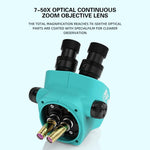 Microscopio industriale stereoscopico binoculare ad alta definizione RF4 RF-7050TVW con zoom continuo e zoom continuo., RF-7050TVW
