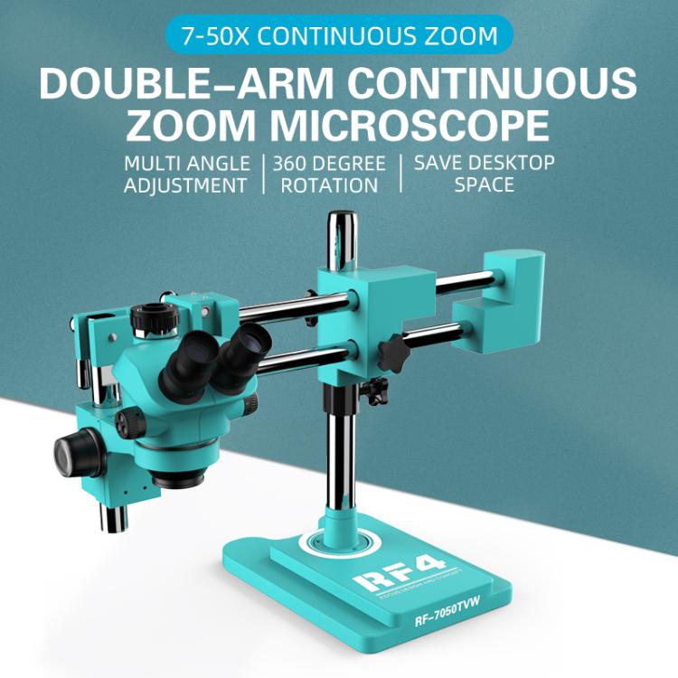 Microscopio industriale stereoscopico binoculare ad alta definizione RF4 RF-7050TVW con zoom continuo e zoom continuo., RF-7050TVW