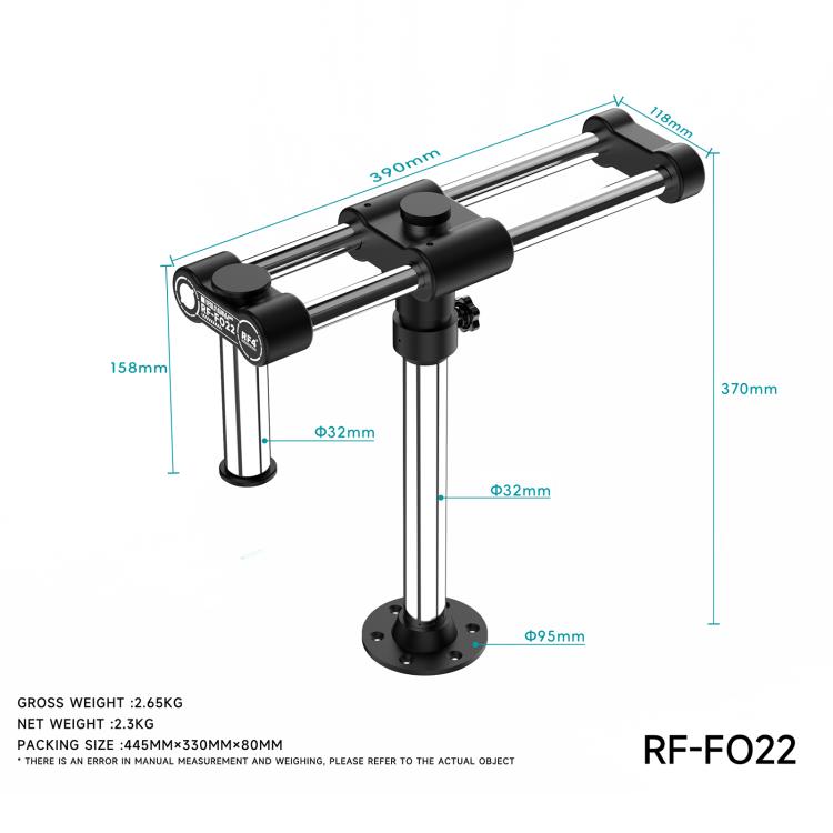 Supporto universale a doppio braccio regolabile con rotazione a 360° per microscopio RF4 RF-FO22, RF-FO22