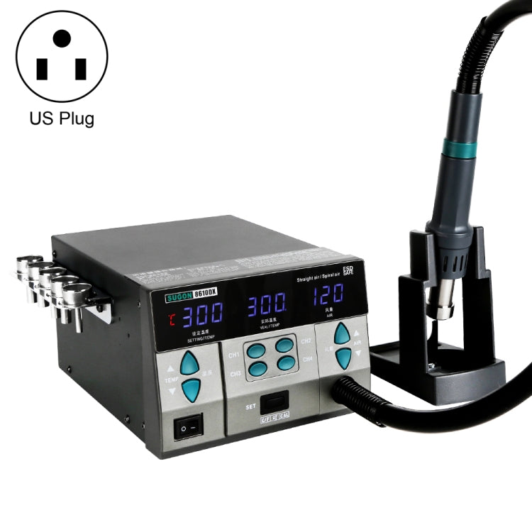 Stazione pistola ad aria calda SUGON 8610-DX, presa EU, SUGON 8610-DX, US Plug, SUGON 8610-DX, AU Plug, SUGON 8610-DX, EU Plug