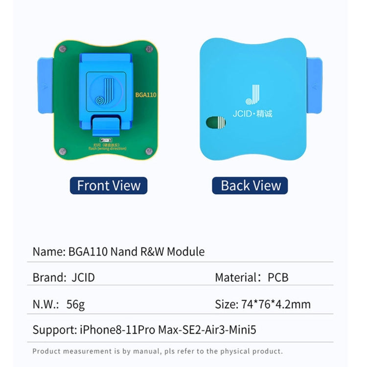 Modulo Nand JC BGA110 per iPhone 8 ~ 11 Pro Max, JC BGA110