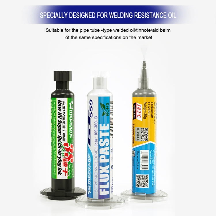 MECHANIC P09 Aluminum alloy tube Piston Solder paste Flow booster syringe, MECHANIC P09