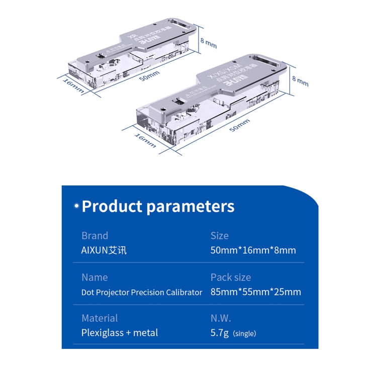 Calibratore di allineamento di precisione del proiettore AiXun Dot per iPhone X/XS/XS Max/XR, For iPhone X/XS/XS Max/XR