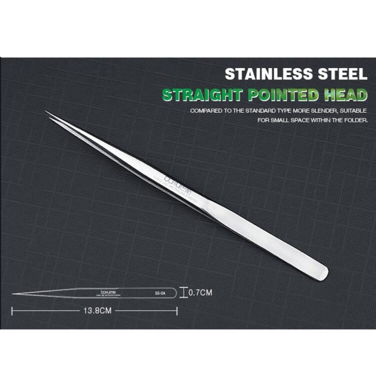 BAKU BA-i6-SS-sa Stainless Steel Straight Tweezers, BAKU BA-i6-SS-sa(Straight)