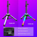 Stativo per casse acustiche con illuminazione LED RGB altezza massima 190 cm ST-LED200