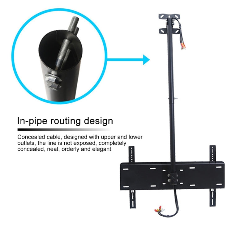 Staffa a doppio uso per montaggio a parete a soffitto per TV LCD universale regolabile in altezza e angolazione da 32-65 pollici, lunghezza retrattile: 2 m, 2m