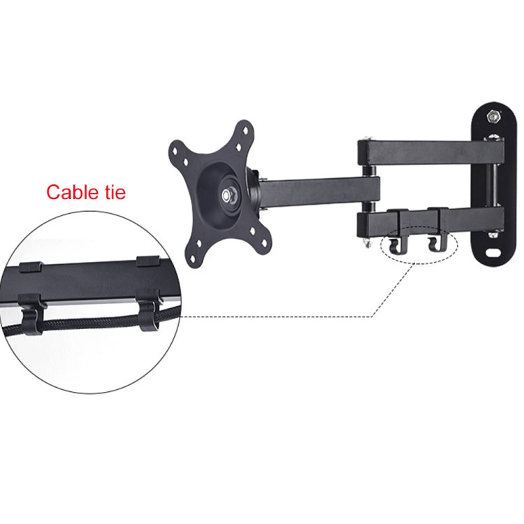 Staffa per montaggio a parete a tre bracci per monitor di computer retrattile girevole universale da 14-27 pollici, 14-27 inch