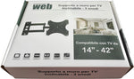 Supporto a muro per TV LED LCD 14-42'' inclinabile 3 snodi nero STAND400 8053323559153