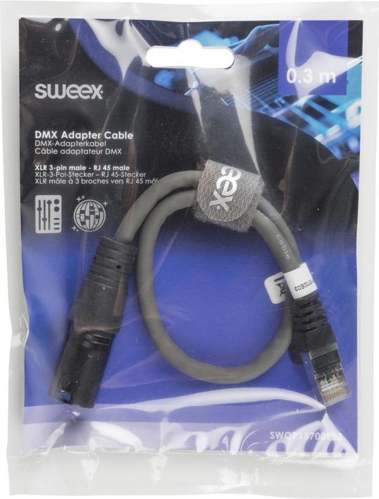Cavo DMX Digitale XLR 3p (M) - RJ45 30cm Grigio Scuro 8717534024007 SWOP15700E03 SX600