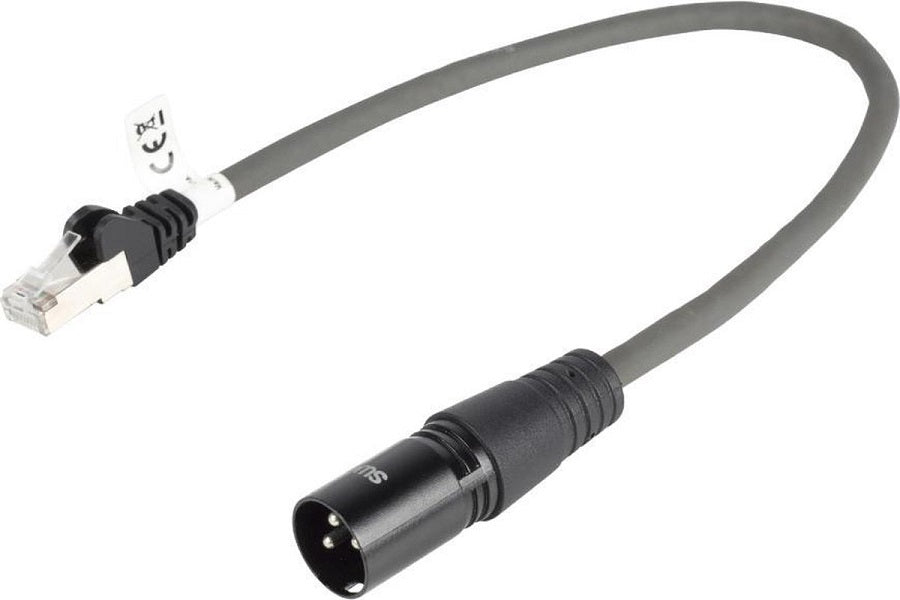 Cavo DMX Digitale  XLR 3p (M) - RJ45 30cm Grigio Scuro