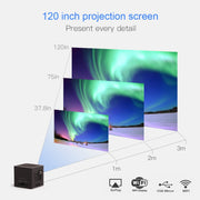 Proiettore HD portatile DLP C80 Proiettore con schermo gigante da 120 pollici Blu-ray 4K, Android 7.1.2, 2 GB + 16 GB, EU Plug, US Plug, UK Plug, AU Plug