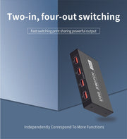 Switch USB 2x4 PC a 2 porte che condividono 4 dispositivi per stampante, tastiera, mouse, monitor, 2x4 USB Switc