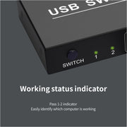 Switch USB 2x4 PC a 2 porte che condividono 4 dispositivi per stampante, tastiera, mouse, monitor, 2x4 USB Switc
