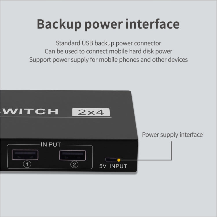 Switch USB 2x4 PC a 2 porte che condividono 4 dispositivi per stampante, tastiera, mouse, monitor, 2x4 USB Switc