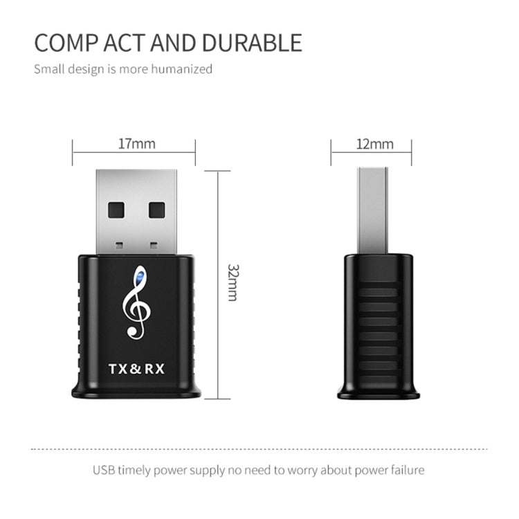 MSD168 Ricevitore trasmettitore Bluetooth 2 in 1 Mini adattatore Bluetooth 5.0 stereo AUX da 3,5 mm per auto TV PC MP3