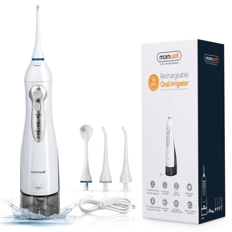 Mornwell D52 Idropulsore ricaricabile tramite USB Irrigatore orale impermeabile IPX7, D52