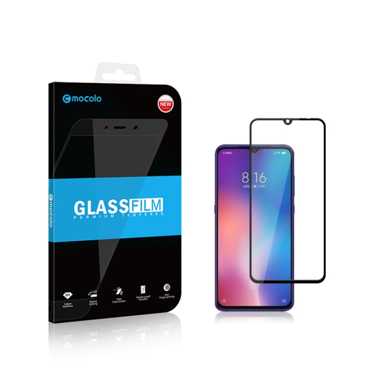2Pcs mocolo 0.33mm 9H 2.5D Pellicola in vetro temperato con stampa di seta, Redmi 7, Xiaomi Mi9 se, Xiaomi Pocophone F1, Xiaomi Mi 9, Redmi Note 6 Pro, Redmi 6 Pro, Redmi Note6, Redmi 6, Xiaomi Mi 8, Redmi Note7