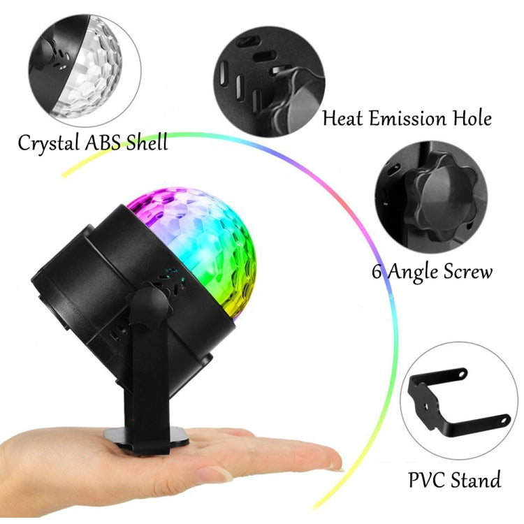 YouOKLight YK2278 3W Attivato dal suono DJ Illuminazione per feste RBG Lampada stroboscopica a sfera da discoteca Luce par da palco con 7 modalità, senza telecomando