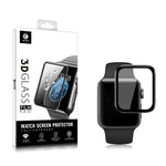 2 pezzi mocolo 0,33 mm 9H 3D Pellicola in vetro temperato con bordo arrotondato, Apple Watch Series 3 38mm, Apple Watch Series 3 40mm, Apple Watch Series 4 42mm, Apple Watch Series 4 44mm