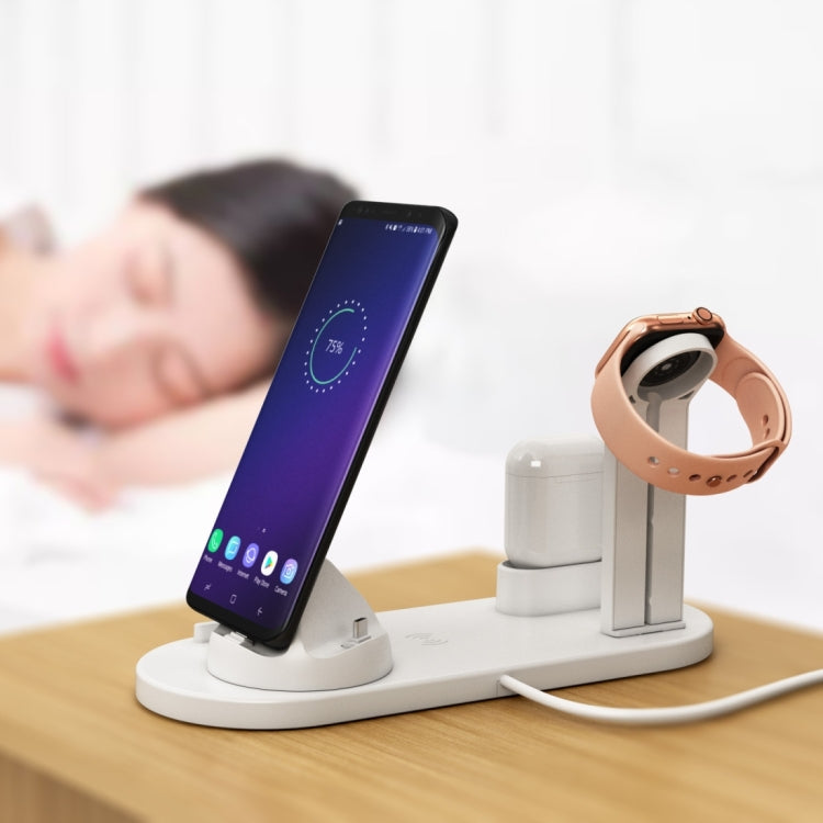 Base di ricarica wireless ruotabile HQ-UD15 con supporto per telefoni/iWatch/AirPods (argento), Silver (with wireless charging), without Wireless Charging White, without Wireless Charging Black, White (with wireless charging)