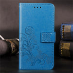 Custodia in pelle con motivo a fiori pressati Lucky Clover per Huawei Honor 9X Pro, con supporto, fessure per carte, portafoglio e cinturino da polso, For Huawei Honor 9X Pro