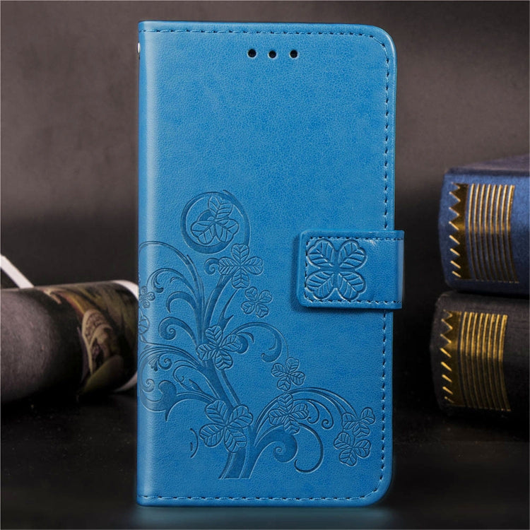 Custodia in pelle con motivo a fiori pressati Lucky Clover per Huawei Honor 9X Pro, con supporto, fessure per carte, portafoglio e cinturino da polso, For Huawei Honor 9X Pro