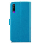 Custodia in pelle con motivo a fiori pressati Lucky Clover per Huawei Honor 9X Pro, con supporto, fessure per carte, portafoglio e cinturino da polso, For Huawei Honor 9X Pro