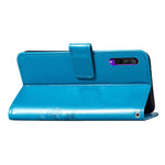 Custodia in pelle con motivo a fiori pressati Lucky Clover per Huawei Honor 9X Pro, con supporto, fessure per carte, portafoglio e cinturino da polso, For Huawei Honor 9X Pro