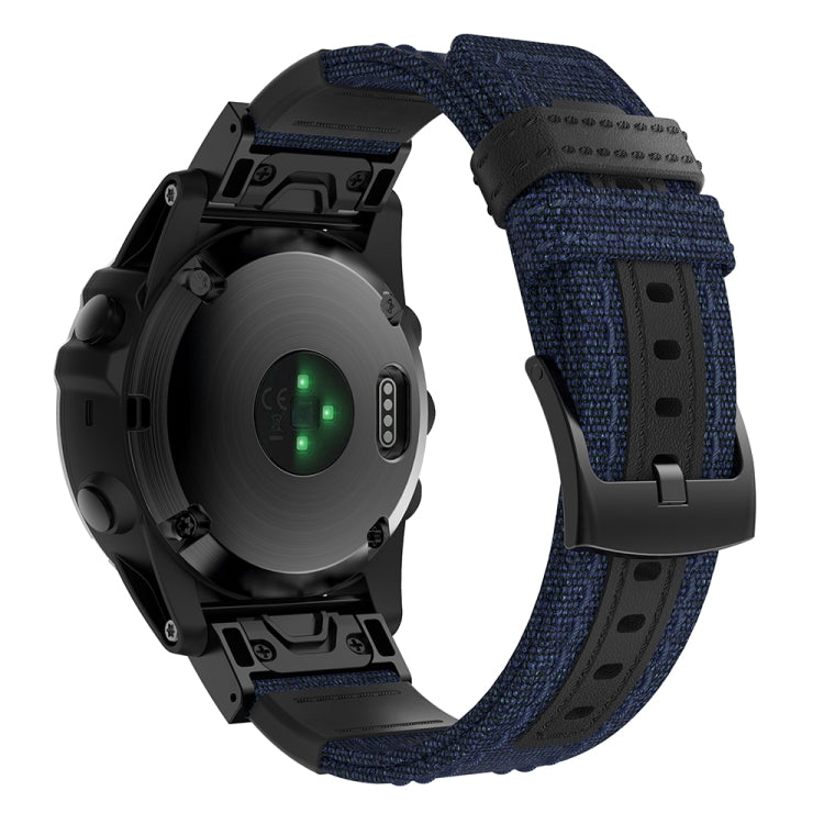 Cinturino per cinturino da polso in tela e pelle per Garmin Fenix5x Plus Fenix3, cinturino da polso Dimensioni: 150 + 110 mm