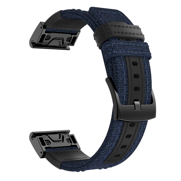 Cinturino per cinturino da polso in tela e pelle per Garmin Fenix5x Plus Fenix3, cinturino da polso Dimensioni: 150 + 110 mm