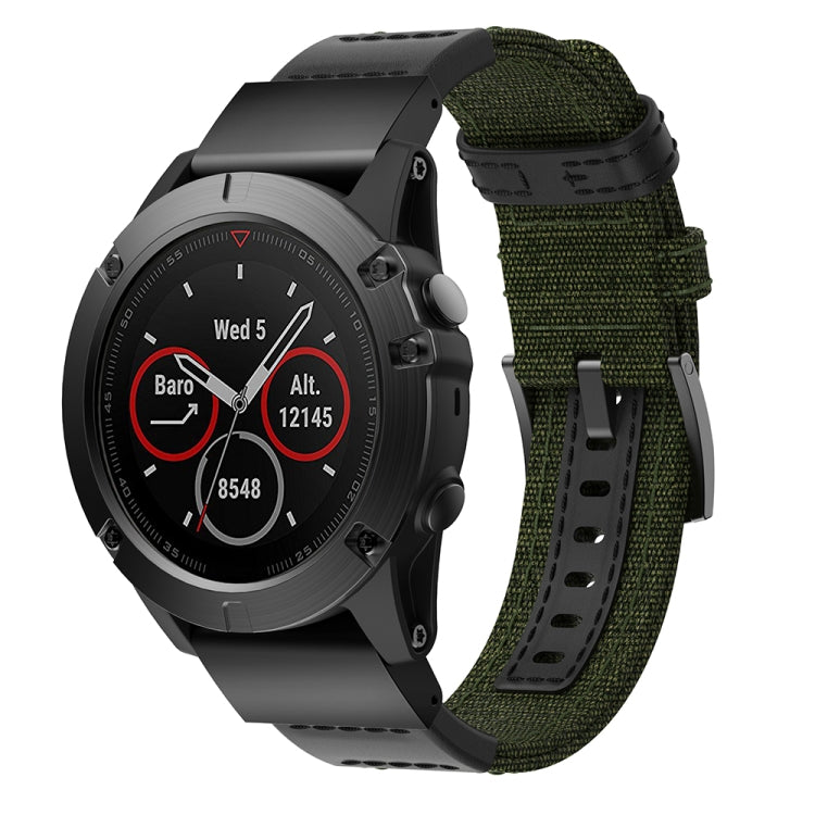 Cinturino per cinturino da polso in tela e pelle per Garmin Fenix5x Plus Fenix3, cinturino da polso Dimensioni: 150 + 110 mm