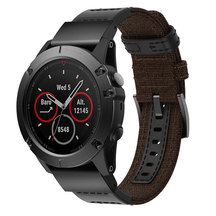 Cinturino per cinturino da polso in tela e pelle per Garmin Fenix5x Plus Fenix3, cinturino da polso Dimensioni: 150 + 110 mm