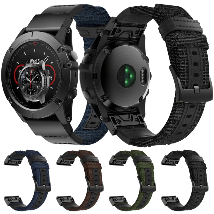 Cinturino per cinturino da polso in tela e pelle per Garmin Fenix5x Plus Fenix3, cinturino da polso Dimensioni: 150 + 110 mm