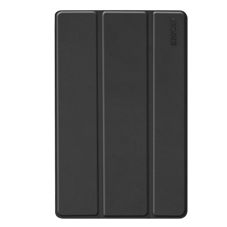 ENKAY Pelle PU di alta qualità + custodia inferiore in plastica con supporto a tre pieghe per Samsung Galaxy Tab A 10.1 (2019) T510 / T515, For Galaxy Tab A 10.1 (2019) T510, For Galaxy Tab A 10.1 (2019) T510 / T515                                     ...
