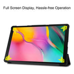 ENKAY Pelle PU di alta qualità + custodia inferiore in plastica con supporto a tre pieghe per Samsung Galaxy Tab A 10.1 (2019) T510 / T515, For Galaxy Tab A 10.1 (2019) T510, For Galaxy Tab A 10.1 (2019) T510 / T515                                     ...