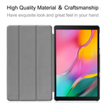 ENKAY Pelle PU di alta qualità + custodia inferiore in plastica con supporto a tre pieghe per Samsung Galaxy Tab A 10.1 (2019) T510 / T515, For Galaxy Tab A 10.1 (2019) T510, For Galaxy Tab A 10.1 (2019) T510 / T515                                     ...