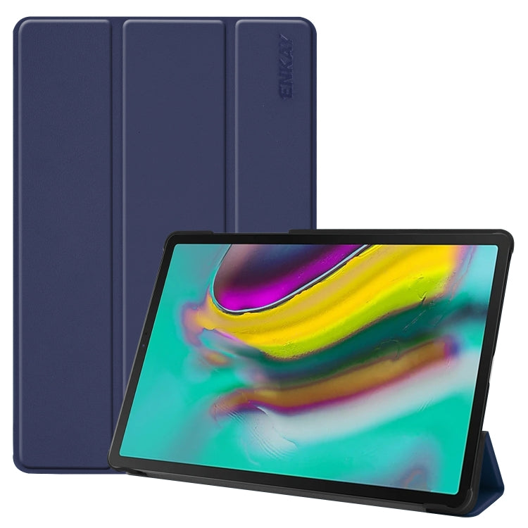 ENKAY Custodia intelligente in pelle PU di alta qualità + fondo in plastica con supporto a tre pieghe per Samsung Galaxy Tab S5e 10.5 T720 / T725, For Galaxy Tab S5e