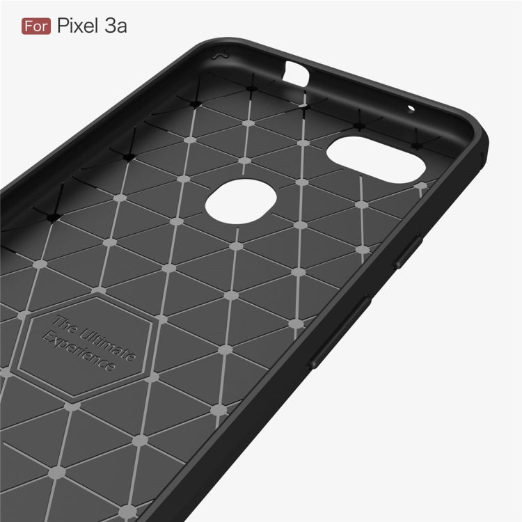 Custodia in TPU in fibra di carbonio con texture spazzolata per Google Pixel 3a, For Google Pixel 3a, Google Pixel 3a