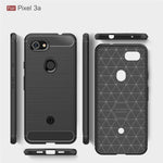 Custodia in TPU in fibra di carbonio con texture spazzolata per Google Pixel 3a, For Google Pixel 3a, Google Pixel 3a